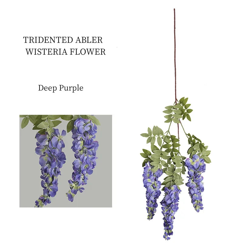 décoration intérieure guirlande fleurs artificielles bleu blanc rose vert naturel