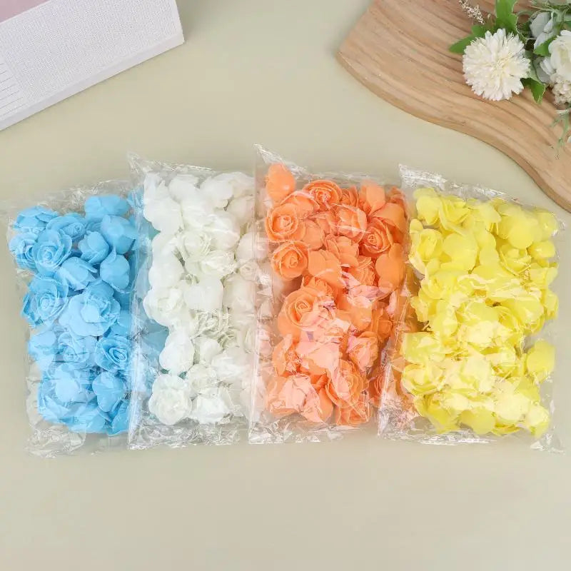 fleurs artificielles roses multicolores décoration maison fête 50 pièces branche polyester DIY