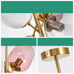Suspension lumineuse moderne blanc rose doré rond translucide ampoules filament