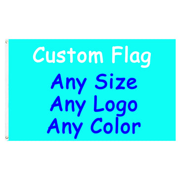 drapeau personnalisable bleu texte simple décoration polyester super tex