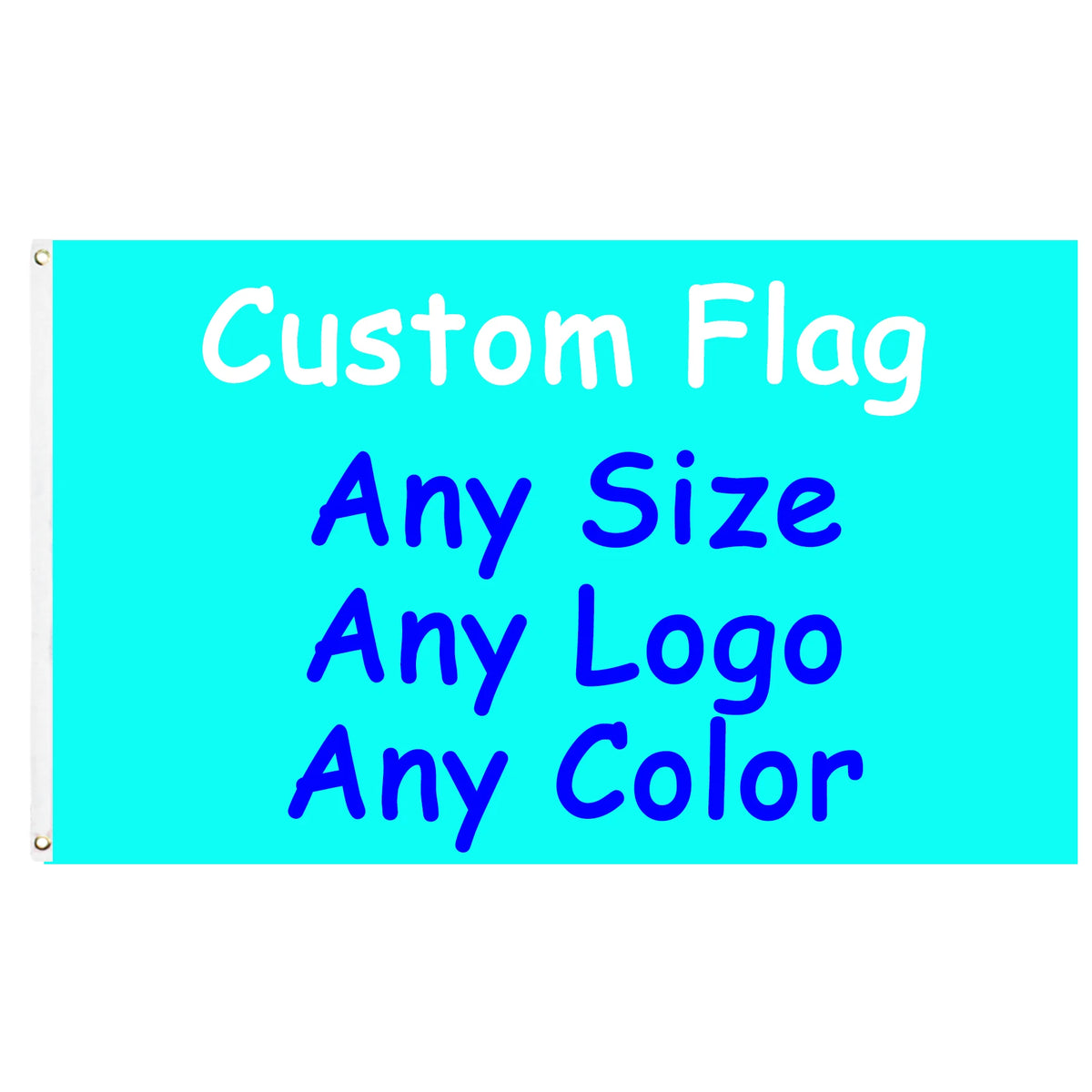 drapeau personnalisable bleu texte simple décoration polyester super tex