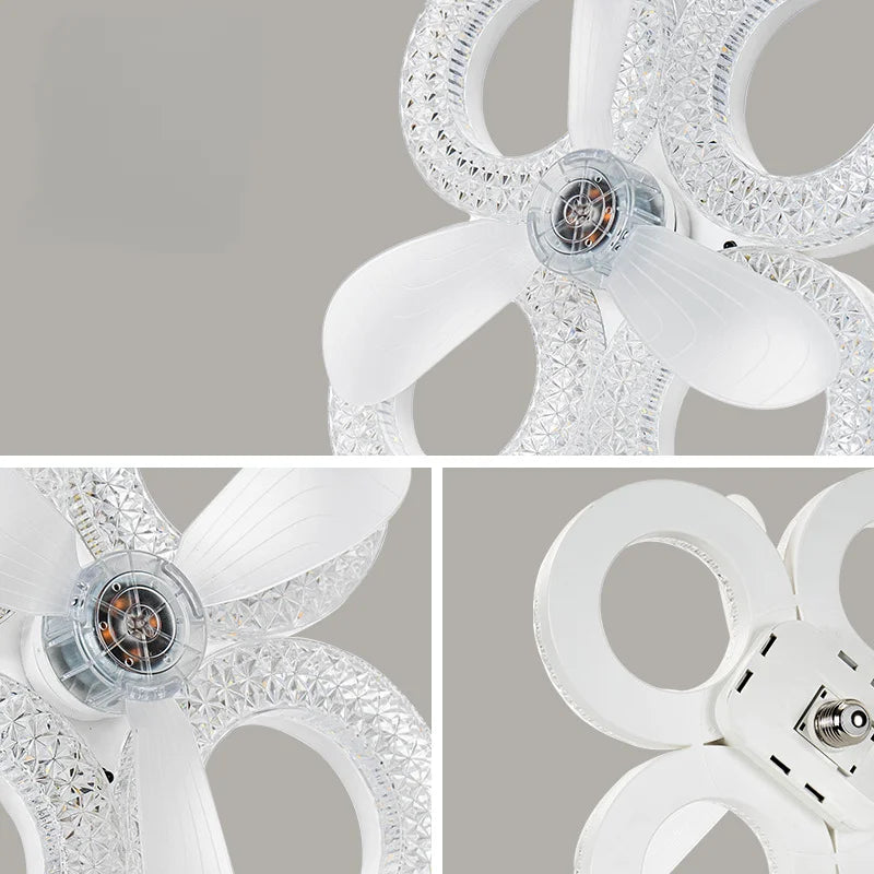 ventilateur led intelligent blanc moderne cristallisé vitesses télécommande économie energie