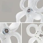 ventilateur led 48w vitesses minuterie 24h blanc texture diamants moderne télécommande