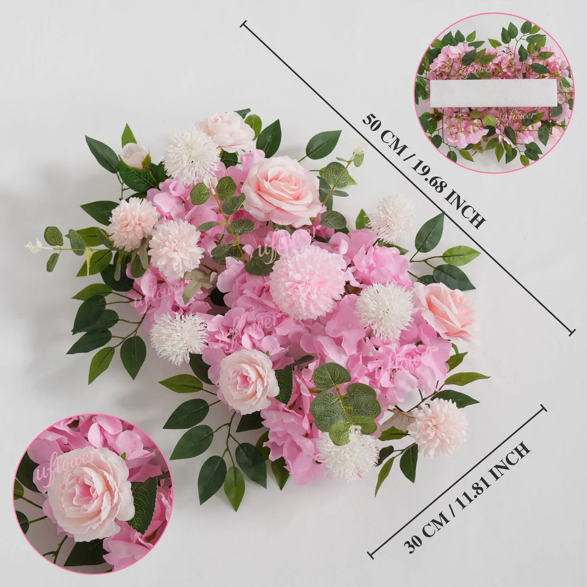 guirlande fleurs artificielles roses pivoines mariage anniversaire arches décorations extérieures romantiques classiques