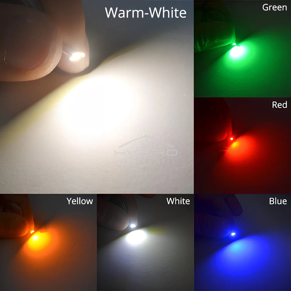 diodes led smd bleu vert rouge blanc chaud jaune rectangulaires 6000k 50000h 100pcs