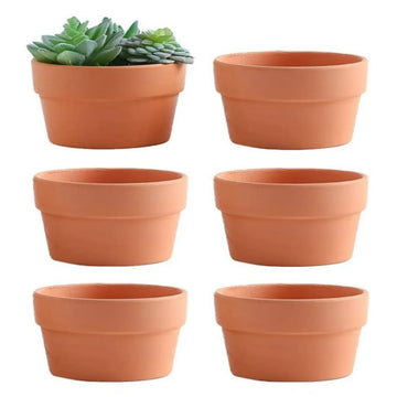 Pots terre cuite 9.3cm diamètre 5.5cm hauteur succulentes cactus plantes vertes drainage rustic champêtre