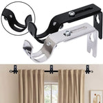 support rideau acier inoxydable noir blanc argenté moderne vis réglable 1pc 2pcs 3pcs