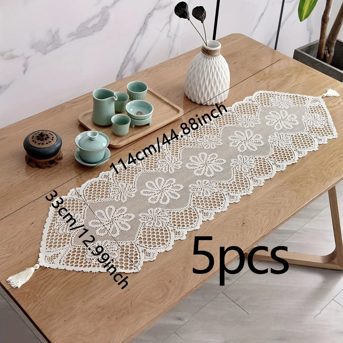 nappe dentelle florale transparente vintage blanche simple décoration maison table blanc crème motifs ajourés