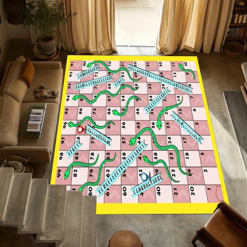 tapis jeu multicolore serpent escaliers moderne anti dérapant 50x80cm 80x120cm 120x160cm