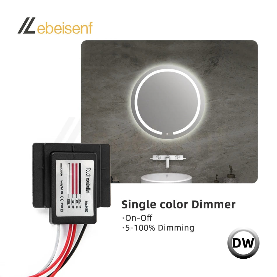 contrôleur tactile led noir petite taille on off dimmable moderne minimaliste cct dual color
