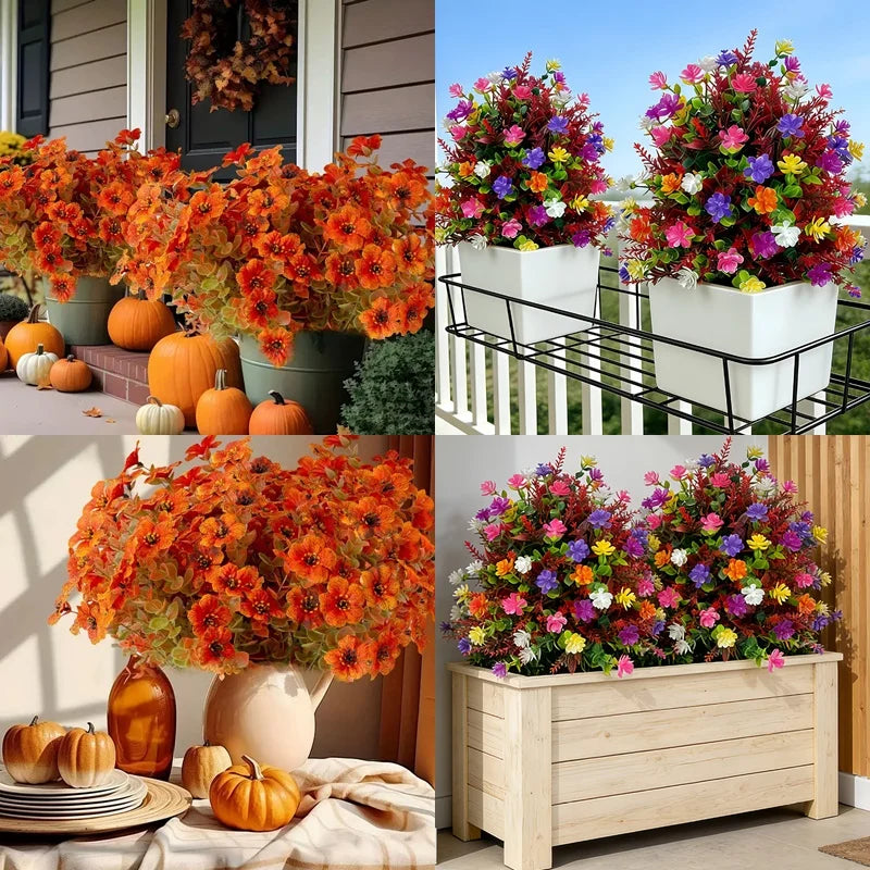 bouquet artificiel moderne fleurs simples orange rouge blanc rose violet jaune vertintérieur décoration maison
