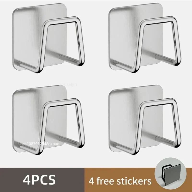 porte savon porte couverts porte sponges acier inoxydable adhésif moderne pratique rangement cuisine transparent