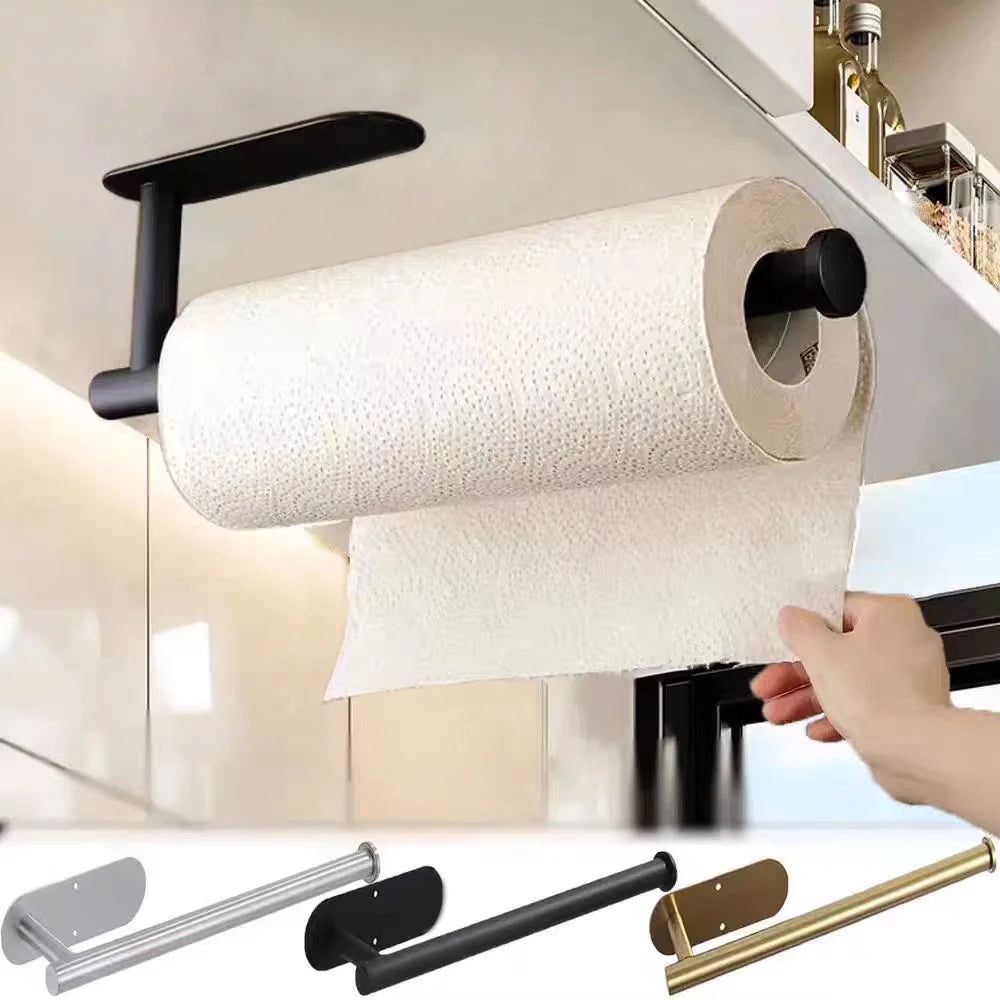 porte serviettes moderne noir argenté texture grise vis adhésif salle bain autoinstallation chambre cuisine