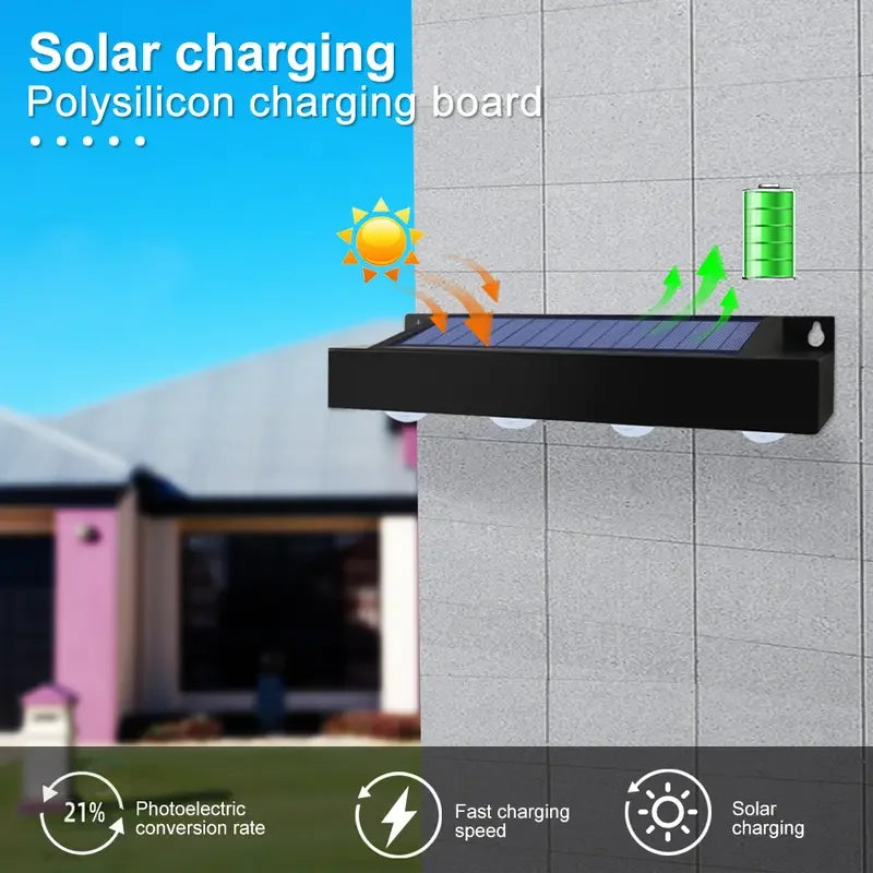 lampe murale solaire moderne adhésive noire extérieure autonomie énergies renouvelables jardin courarrière