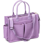 sac main femme violet uni moderne poches multiples bandoulière ajustable toile nylon