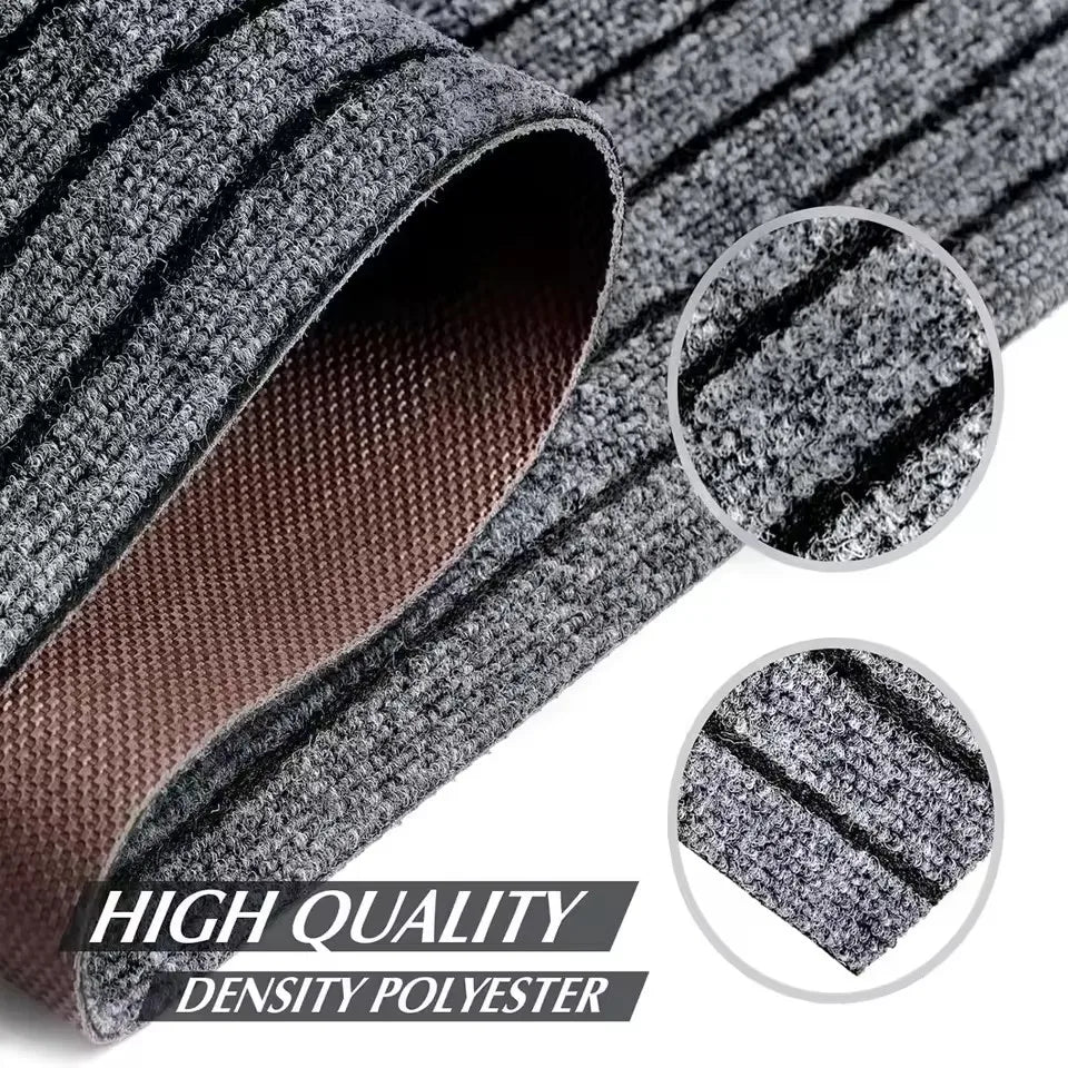 tapis moderne gris marron rouge lignes horizontales anti glisse imperméable
