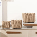 paniers rangement réutilisables tissage coton rotin tailles petites moyennes grandes scandinave minimaliste