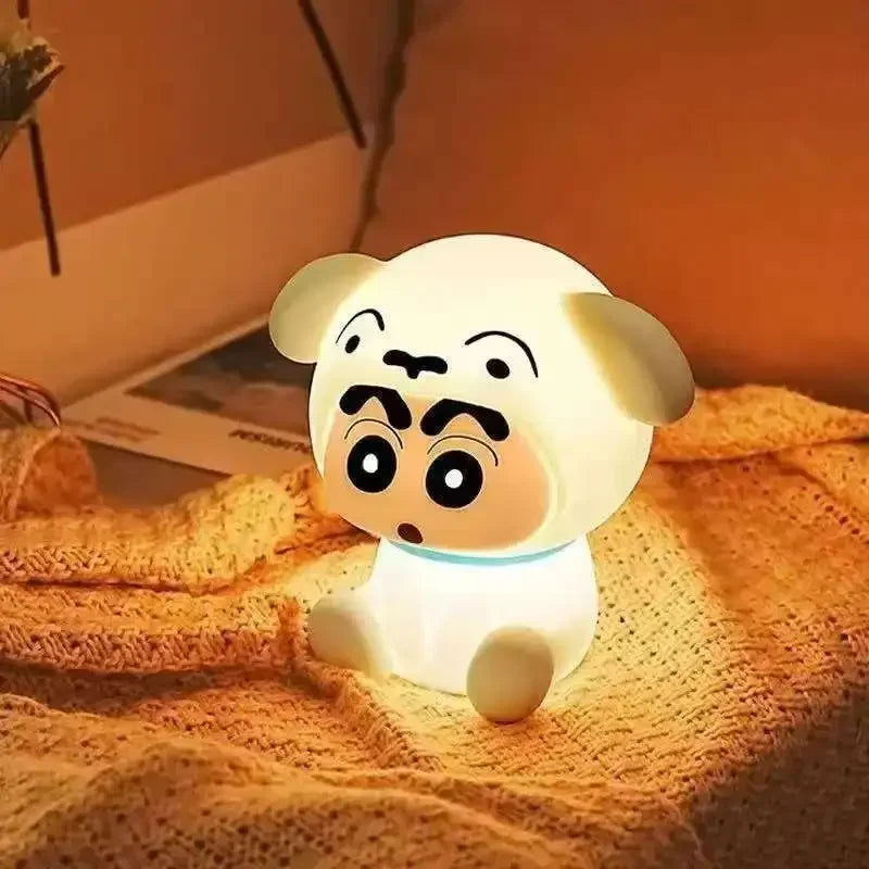 lampe table cartoon visage animé yeux sourire blanc protection yeux chambre étudiant cadeau anniversaire