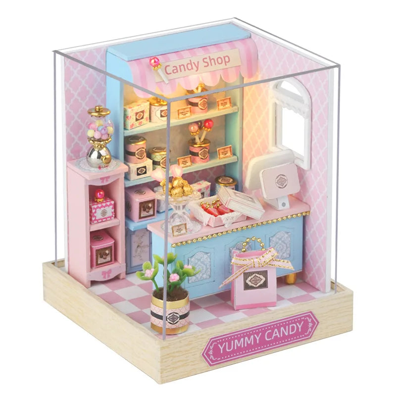 miniature magasin vintage bois artisanale diy bacs fruits légumes viandes sucreries pâtisseries