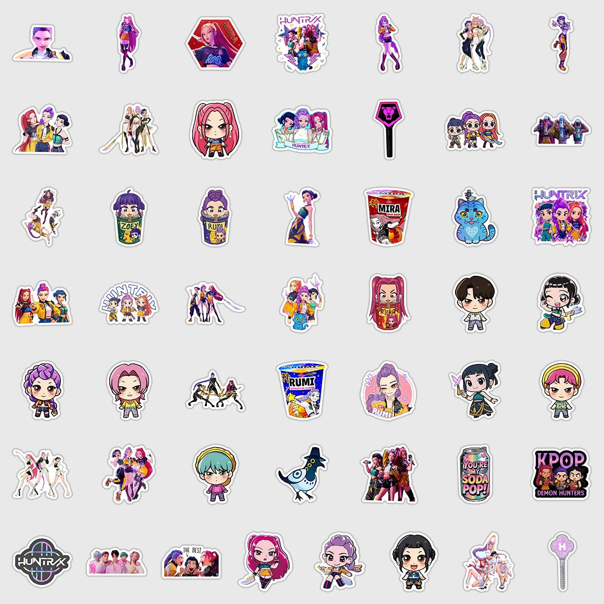 autocollants adhésifs multicolores dessins animés personnages cartoon tasses téléphones portables