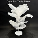 décoration intérieure fleur table soie blanc bleu rose 150cm moderne élégante tulle opaque