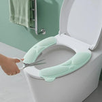 coussin toilette vert pastel texture verticale douce coton lavable réutilisable salle bain confortable