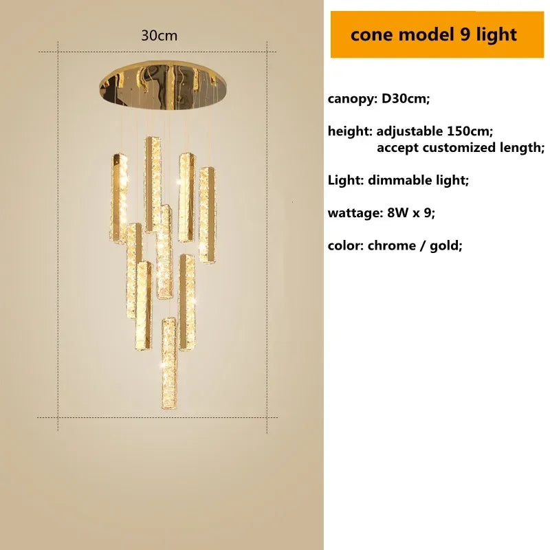 suspension lumineuse contemporaine or argent texture brillante élégante chambre salle bain led