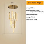 suspension lumineuse contemporaine or argent texture brillante élégante chambre salle bain led