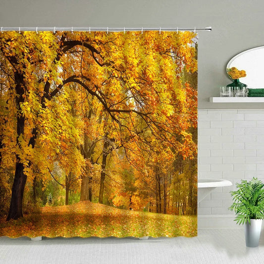 Rideau de douche foret d'automne