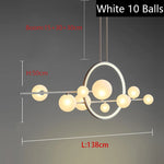 suspension lumineuse moderne boules transparentes cercle métallique noir doré led 110v 240v fixations câbles