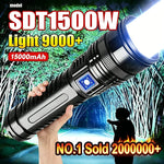 lampe torche led rechargeable 15000 mAh 500m lumiere intense ceinture ajustable banque alimentation