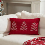 housse coussin brodée lettres noël velours polyester 30x50cm festive decoration voiture