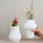 vases decoratifs silicone blanc gris rayures verticales moderne minimaliste