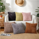 housses coussin polyester rayées blanc modernes adhésives occasionnelle décoration maison