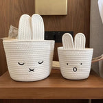 panier tressé mignon miffy blanc rangement cosmétiques dessin animé japonais