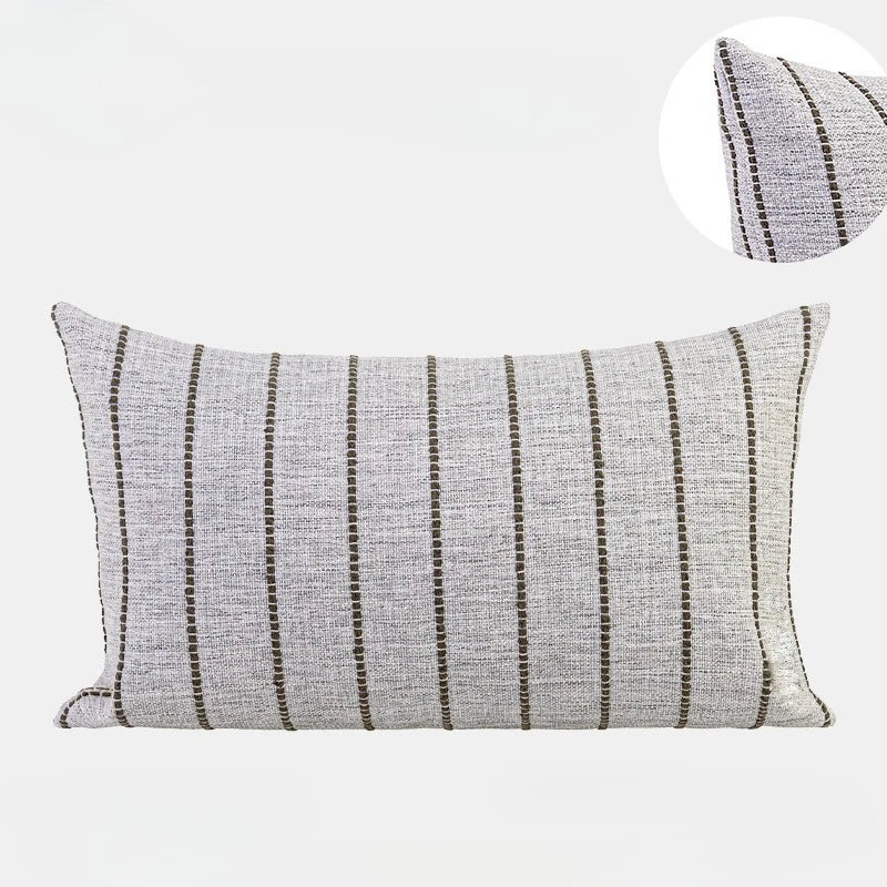 coussin gris rayures noir moderne imperméable polyester 45x45cm décoration intérieure extérieure patio jardin voiture