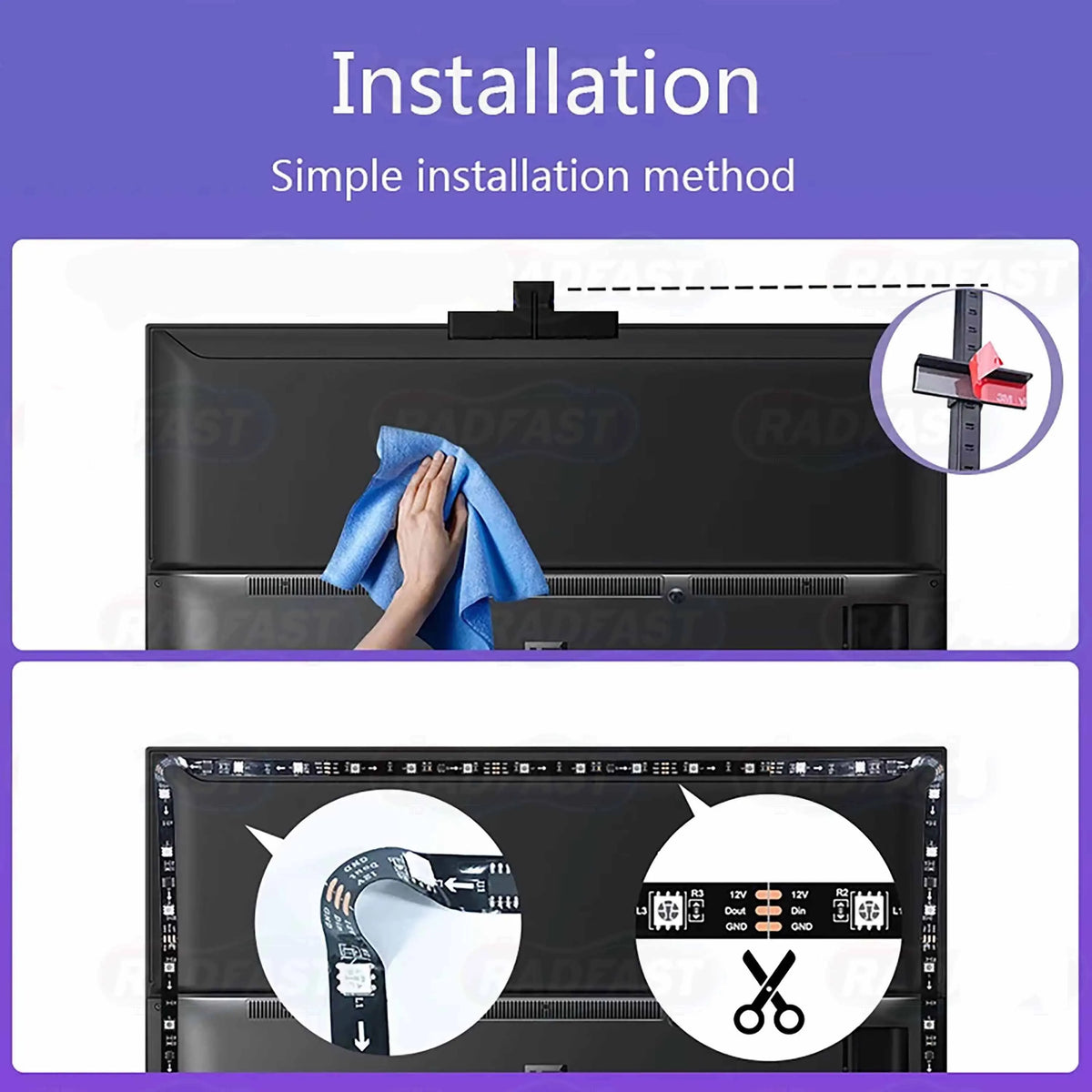 bande led rgbic adhésive télécommande flux lumineux 249 2000 synchronisation intelligente moderneécran 55 75