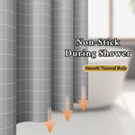 rideau douche gris carreaux blancs moderne opacité ourlet standard éva respectueux environnement