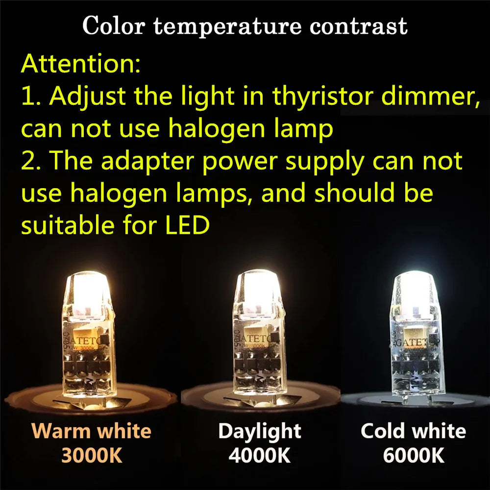 ampoules led g4 transparentes opalescentes 2w 3w 11v 50v 60 lumens 50000h modernes