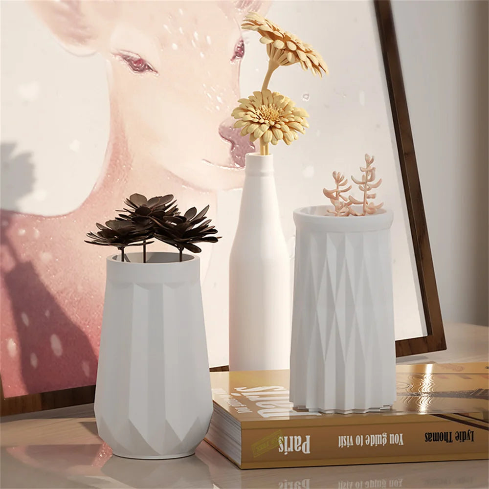 moule silicone géométrique moderne vase blanc minimaliste 100ml 250ml 500ml 50ml