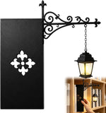 lampe bibliothèque vintage gothique lampe murale noir motif géométrique clips support mural