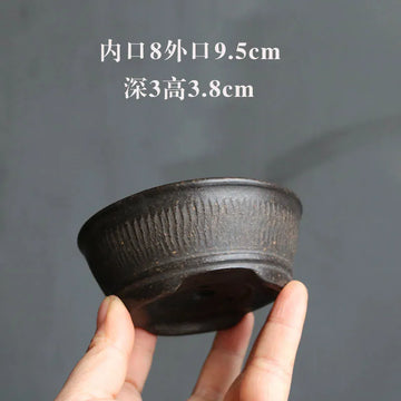 petit pot fleurs argile gris beige chinois artisanal maison