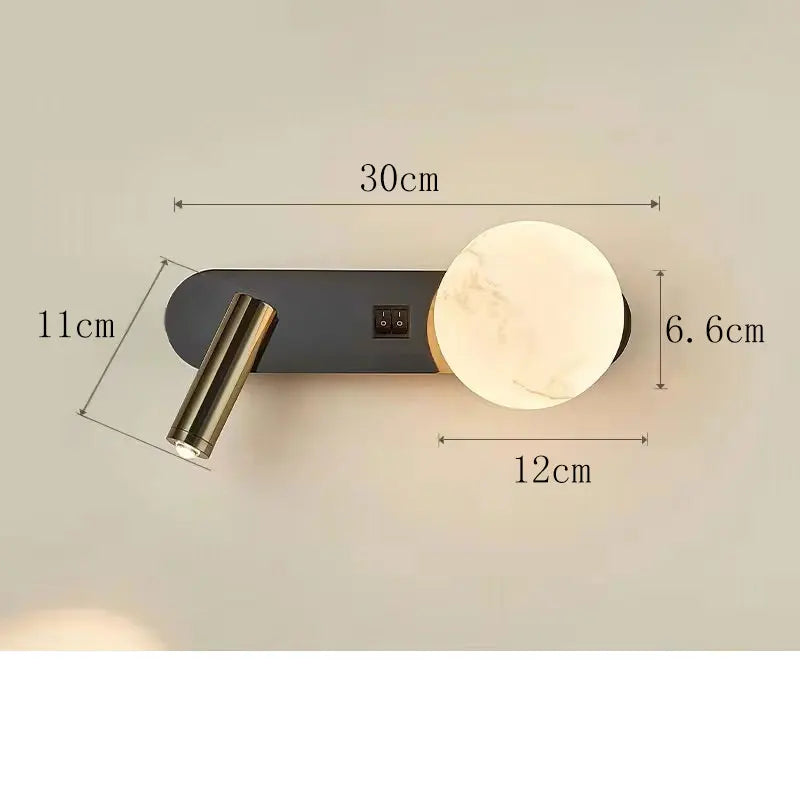 applique murale moderne lampe chevet led noire blanche minimaliste éclairage intérieur salon