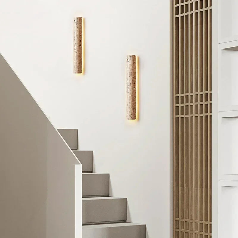 applique murale moderne minimaliste pierre naturelle beige clair 3000k 4000k 6000k