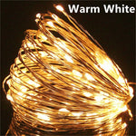 guirlande lumineuse led 20m fil cuivre blanc chaud moderne décoration extérieure fêtes noël mariage