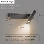 lampes murales led modernes usb rechargeable rotation 350° blanc noir
