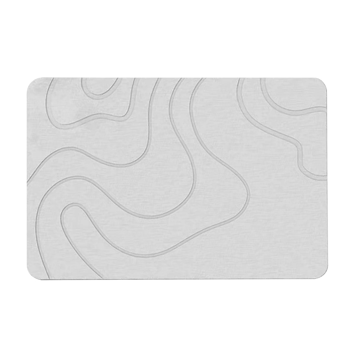tapis bain antidérapant diatomite gris foncé moderne ondulé absorbant rapide sec