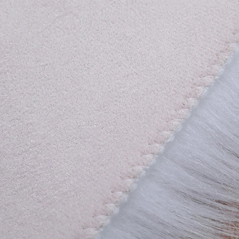 tapis fourrure synthétique moderne blanc rose doux salon chambre decoration 100cm 120cm