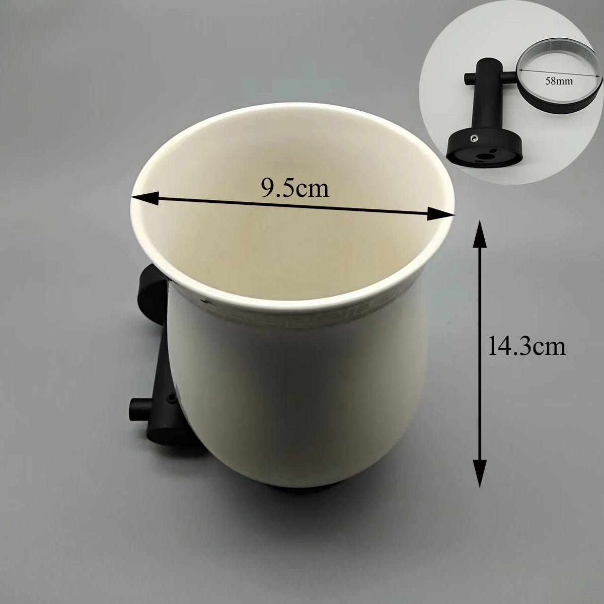 pot pinceau verre blanc mat classique adhésif poignée dorée 9.5cm 8cm 15cm