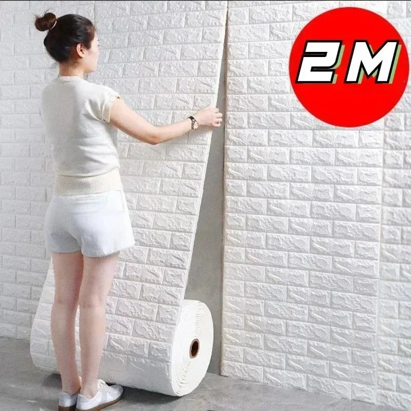 Papier peint auto adhésif brique moderne résistant humidité antistatique 200cm 70cm